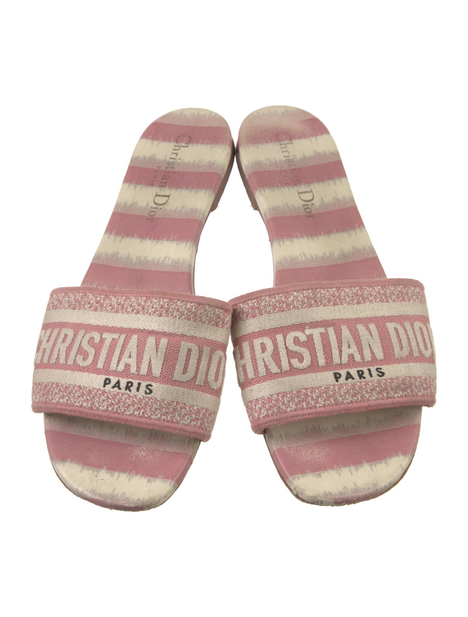 Christian Dior Canvas Printed Slides